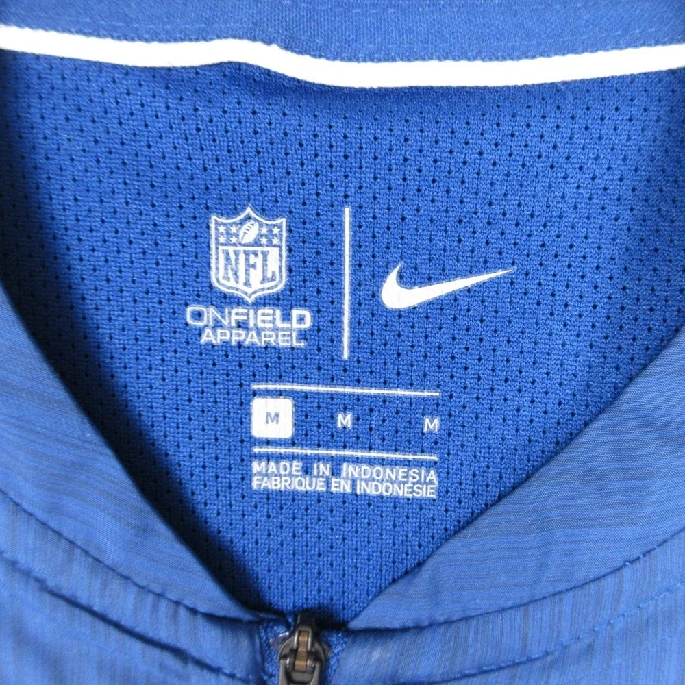 Indianapolis Colts Jacket Mens Medium Blue 1/4 Zip Pullover Windbreaker Nike NFL